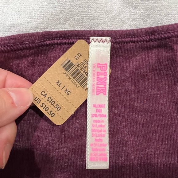 NEW NIP VS PINK victoria secret bikini panty underwear XL maroon butterfly - Picture 3 of 5